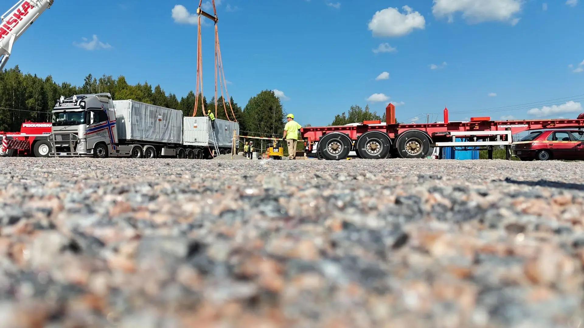 Paneco O&M technician working on a BESS container at Nurmijärvi, Finland